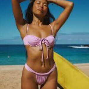 ✅ DIPPIN' DAISY'S Tropics Super Cheeky Bikini Bottom HOT PINK TOP SM BOTTOMS MED